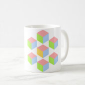 Geometric Pastel Isometric Optical Illusion Cube Kaffeetasse (VorderseiteRechts)