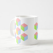 Geometric Pastel Isometric Optical Illusion Cube Kaffeetasse (Vorderseite Links)