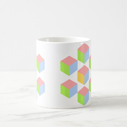 Geometric Pastel Isometric Optical Illusion Cube Kaffeetasse (Mittel)