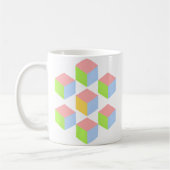 Geometric Pastel Isometric Optical Illusion Cube Kaffeetasse (Links)