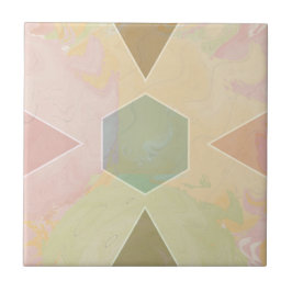 Geometric Pastel Marble Beige Fliese