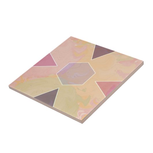 Geometric Pastel Marble Peach Fliese (Seite)