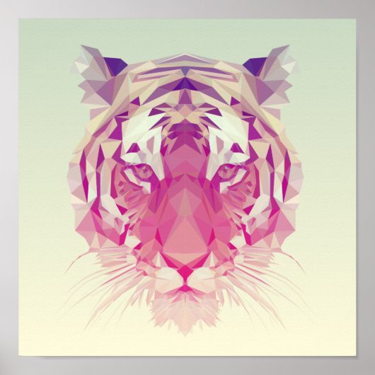Geometric Pastel Tiger Poster (Vorne)
