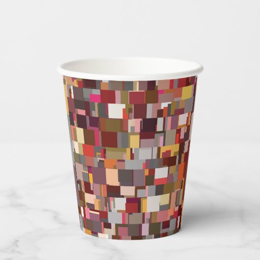 Geometric Patchwork Mosaic Pattern Pappbecher (Rückseite)