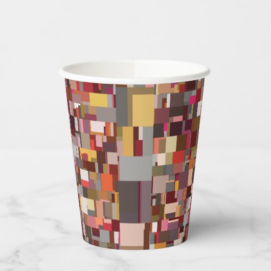 Geometric Patchwork Mosaic Pattern Pappbecher (Links)