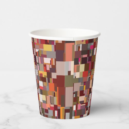 Geometric Patchwork Mosaic Pattern Pappbecher (Rechts)