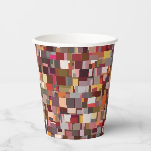 Geometric Patchwork Mosaic Pattern Pappbecher (Vorderseite)