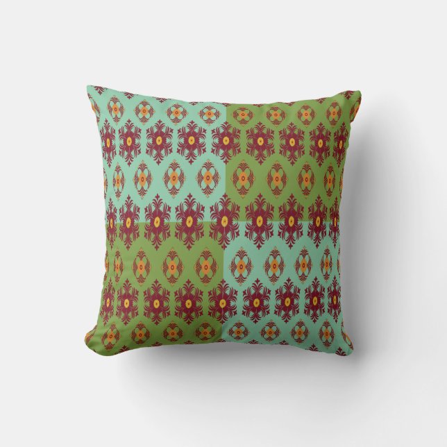 Geometric Patchwork Throw Pillow – Modern Purple C Kissen (Vorderseite)