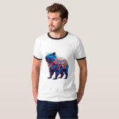Geometric 'Patriotic Pup Brew' Futuristic Tee (Vorne ganz)