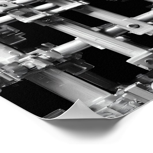 Geometric Pattern Art: Abstract Modular Machine Poster (Ecke)