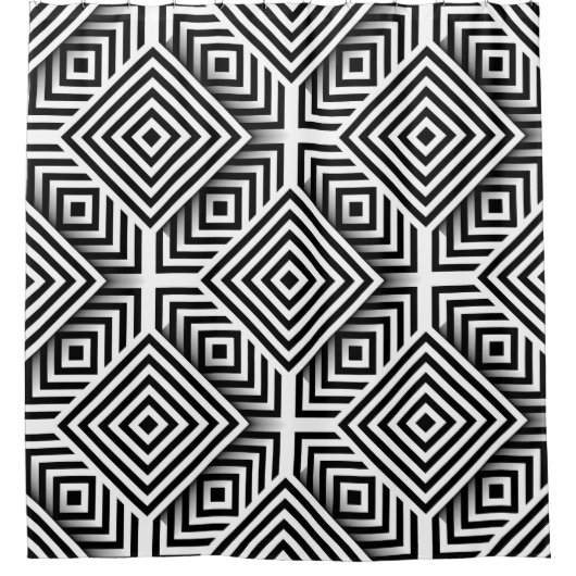 Geometric pattern. Black and white. Squares and st Duschvorhang (Vorderseite)