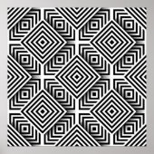 Geometric pattern. Black and white. Squares and st Poster (Vorne)