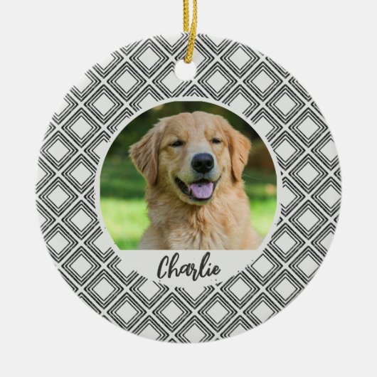 Geometric Pattern Christmas Pet Photo Ornament (Vorne)