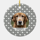 Geometric Pattern Christmas Pet Photo Ornament  (Hinten)