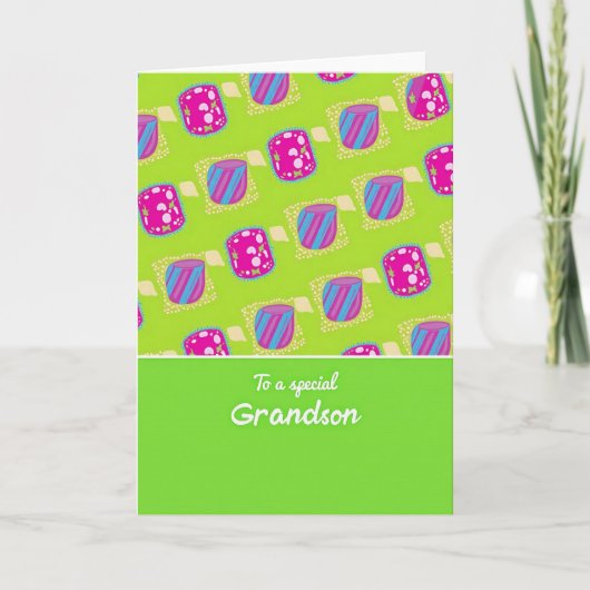 Geometric Pattern Grandson Card Karte (Vorderseite)