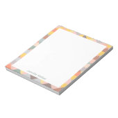 Geometric Pattern in Autumn Earth Tones with Name Notizblock (Rotiert)