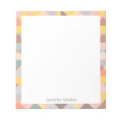 Geometric Pattern in Autumn Earth Tones with Name Notizblock (Vorderseite)