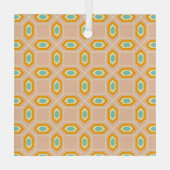 Geometric pattern in blue and orange diamond shape ornament aus glas (Rückseite)