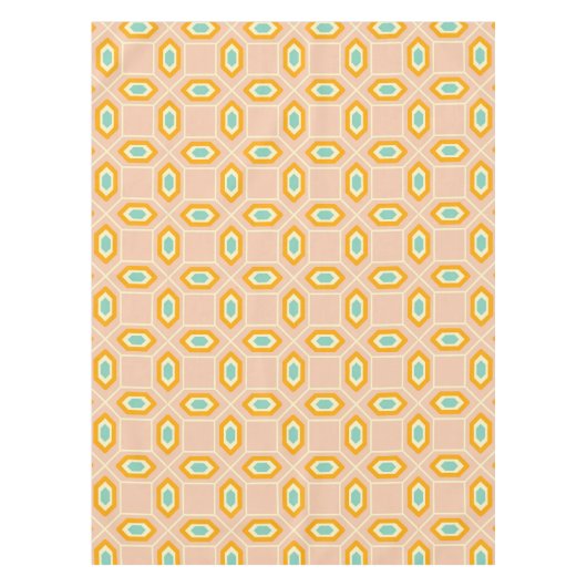 Geometric pattern in blue and orange diamond shape tischdecke (Vorderseite)