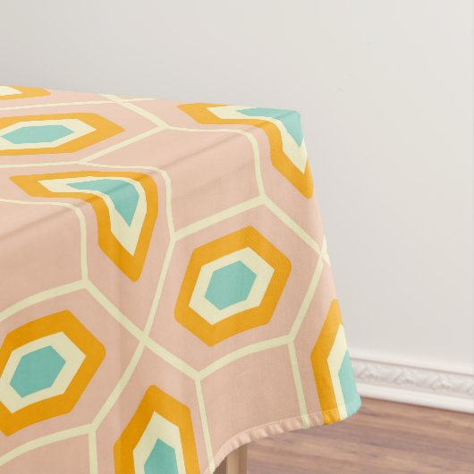 Geometric pattern in blue and orange diamond shape tischdecke (Beispiel)