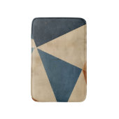 Geometric Pattern in Blues, Tans, and Rust Badematte (Vorderseite Vertikal)