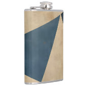 Geometric Pattern in Blues, Tans, and Rust Flachmann (Rechts)