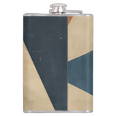 Geometric Pattern in Blues, Tans, and Rust Flachmann (Rückseite)