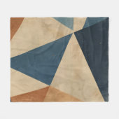 Geometric Pattern in Blues, Tans, and Rust Fleecedecke (Vorderseite (Horizontal))