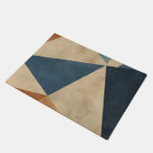 Geometric Pattern in Blues, Tans, and Rust Fußmatte (Schrägansicht)
