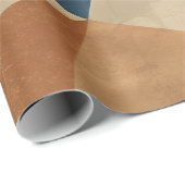 Geometric Pattern in Blues, Tans, and Rust Geschenkpapier (Rolleneckpunkt)