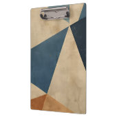 Geometric Pattern in Blues, Tans, and Rust Klemmbrett (Links)