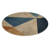 Geometric Pattern in Blues, Tans, and Rust Schneidebrett (Ecke)