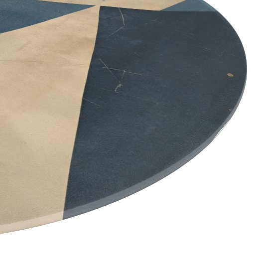 Geometric Pattern in Blues, Tans, and Rust Schneidebrett (Ecke)