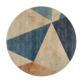 Geometric Pattern in Blues, Tans, and Rust Schneidebrett (Vorderseite)