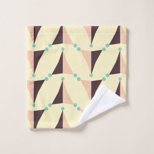 Geometric pattern in retro vibe badhandtuch set (Waschlappen)