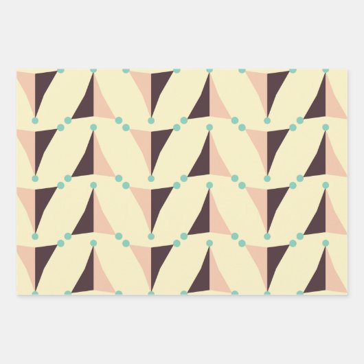 Geometric pattern in retro vibe geschenkpapier set (Vorderseite 3)