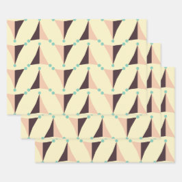 Geometric pattern in retro vibe geschenkpapier set