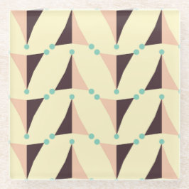 Geometric pattern in retro vibe glasuntersetzer