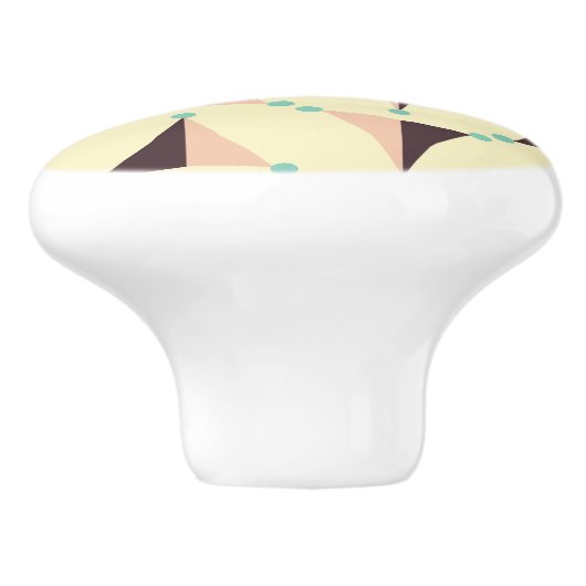 Geometric pattern in retro vibe keramikknauf (Seitenansicht)