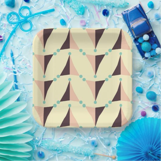 Geometric pattern in retro vibe pappteller (Party)