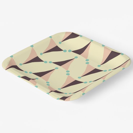 Geometric pattern in retro vibe pappteller (Gewinkelt)