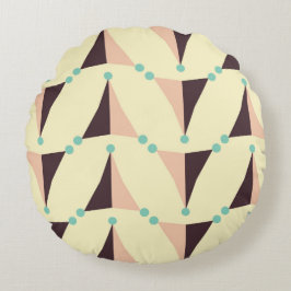 Geometric pattern in retro vibe rundes kissen