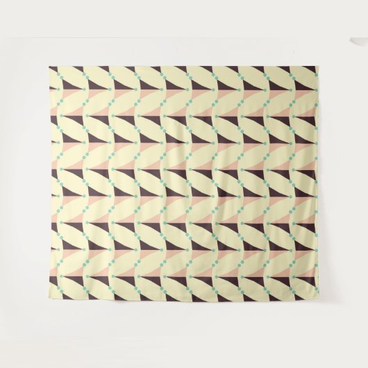 Geometric pattern in retro vibe wandteppich (Vorderseite (Horizontal))
