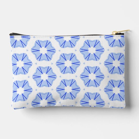 Geometric Pattern Modern Blue Accessory Pouch Zubehörtasche (Rückseite)
