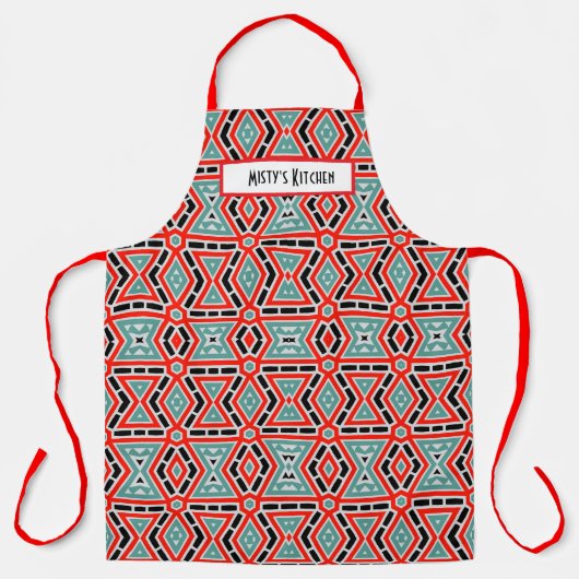 Geometric Pattern Name Personalized Aprons Schürze (Vorderseite)