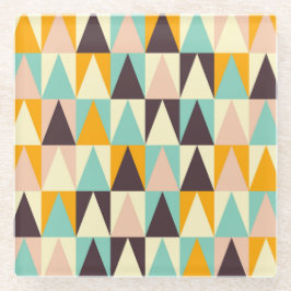 Geometric pattern of multi-colored triangles  glasuntersetzer