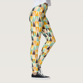 Geometric pattern of multi-colored triangles  leggings