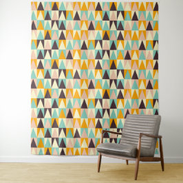 Geometric pattern of multi-colored triangles wandteppich