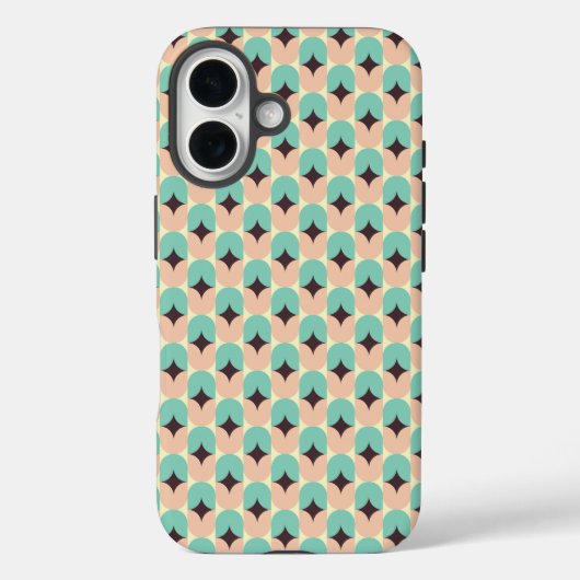 Geometric pattern of teal, beige, and black shapes Case-Mate iPhone hülle (Rückseite)