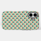 Geometric pattern of teal, beige, and black shapes Case-Mate iPhone hülle (Rückseite (Horizontal))